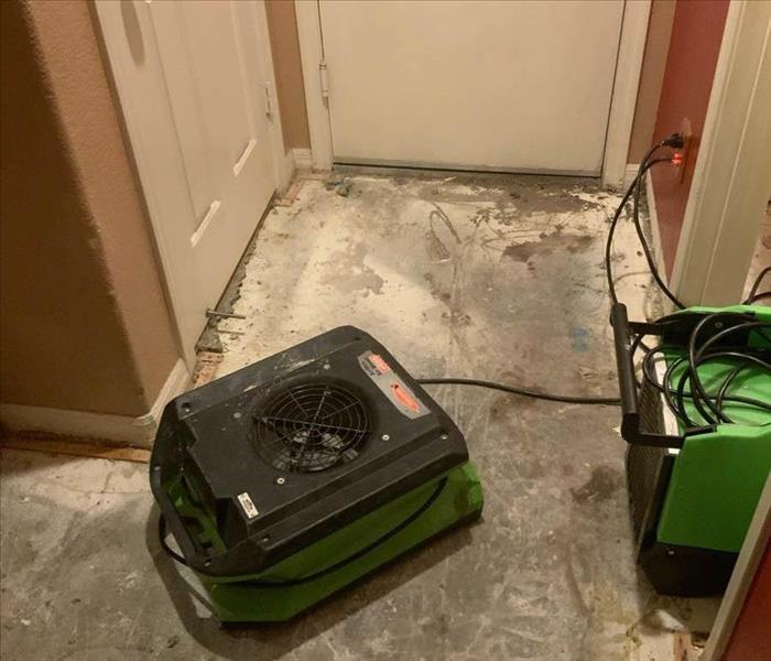 water damage in entry way. 